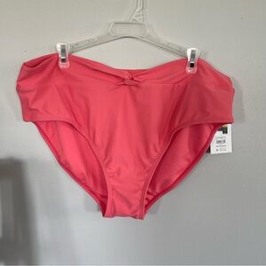 Time And Tru Women’s Coral High Waist Bikini Bathing Suit Bottoms Size XL 16 18